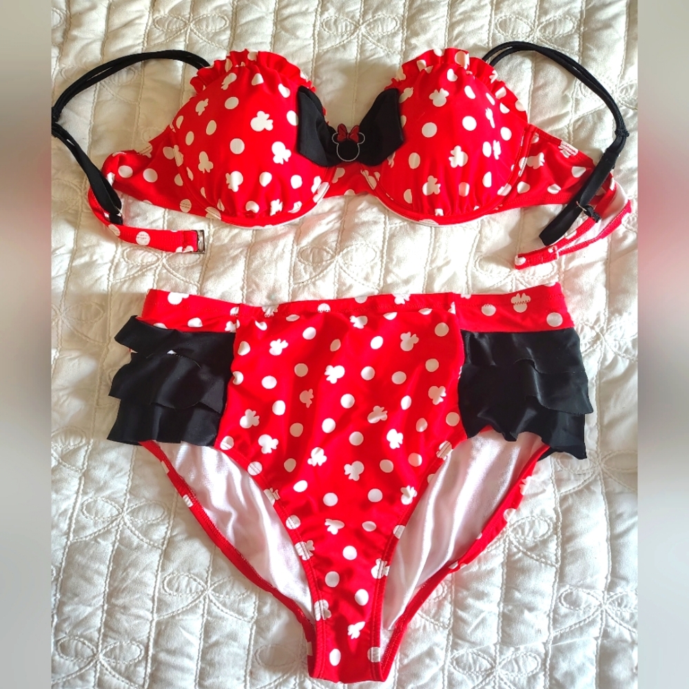 🔥SOLD🔥Disney Red Polka Dot Bikini Set
